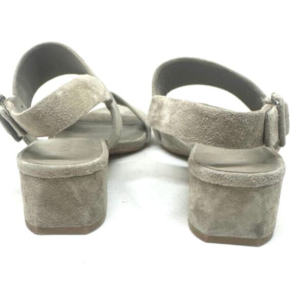 VINCE Suede Taye Two-Strap Block Chunky Heel Sandal in Woodsmoke - Sz 7.5 - Picture 6 of 8